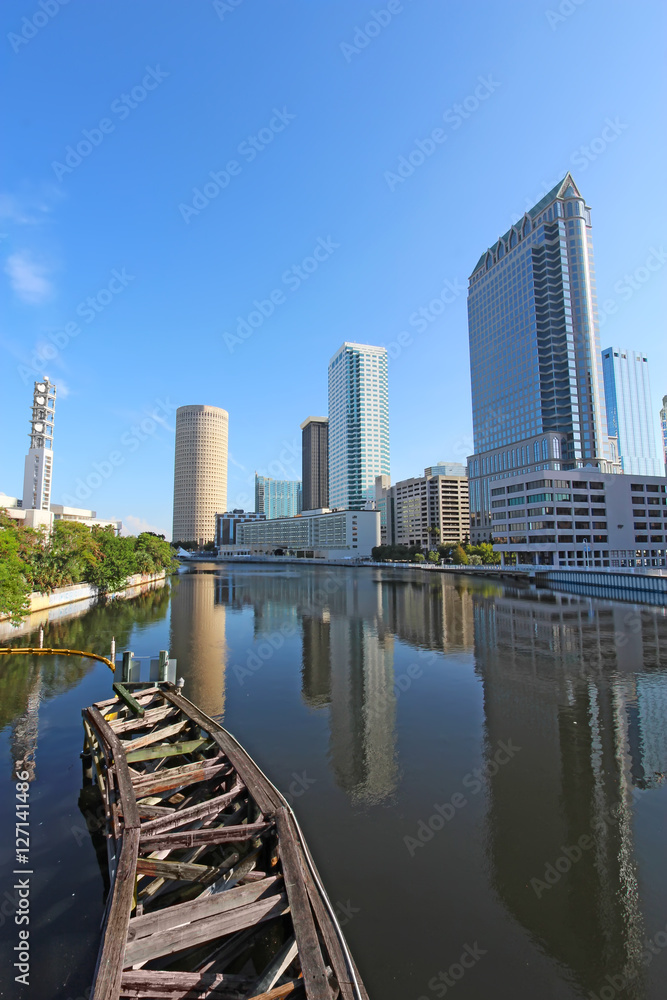 Partial skyline of Tampa, Florida vertical