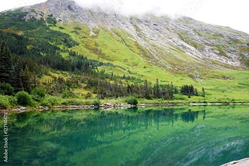 at the end of the hike of Upper Dewey Lake, Skagway, Alaska photo