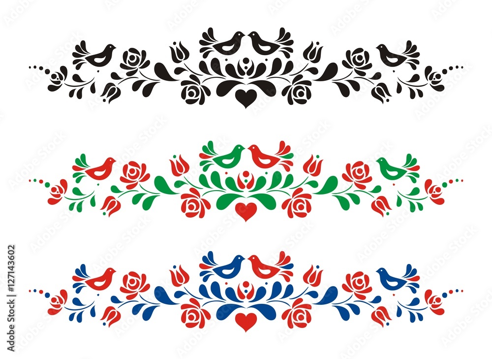 Hungarian folk vector motif Hungarian folk vector motif