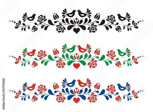 Obraz na plátně Hungarian folk vector motif