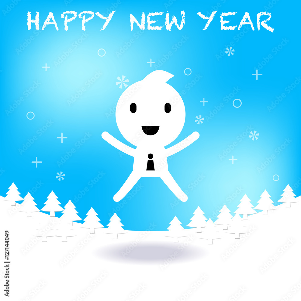 Naklejka premium Happy New Year greeting and celebration card