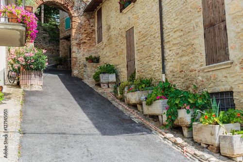 Narrow street in the old town in Italy