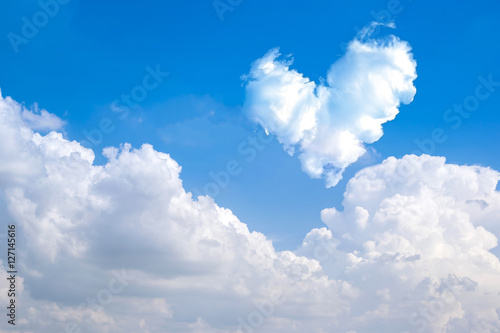 romantic Heart Cloud abstract blue sky and cloud nature backgrou