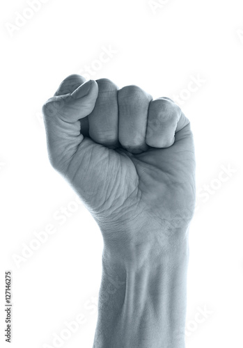 Black and white image of a hand gesture on white background © alexandrink1966