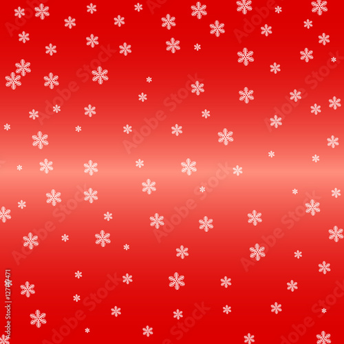 Christmas background. White snowflakes on a red