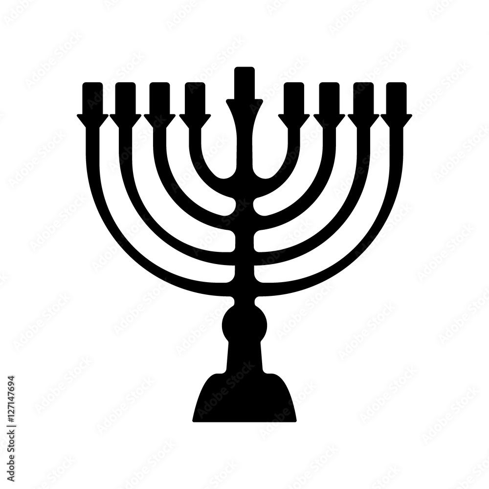 Menorah symbol of Judaism. Illustration isolated on white background. Menorah symbol of Judaism. Illustration isolated on white background.