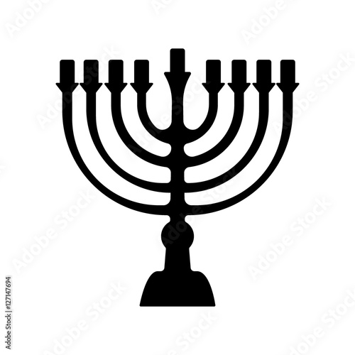 Menorah symbol of Judaism. Illustration isolated on white background.