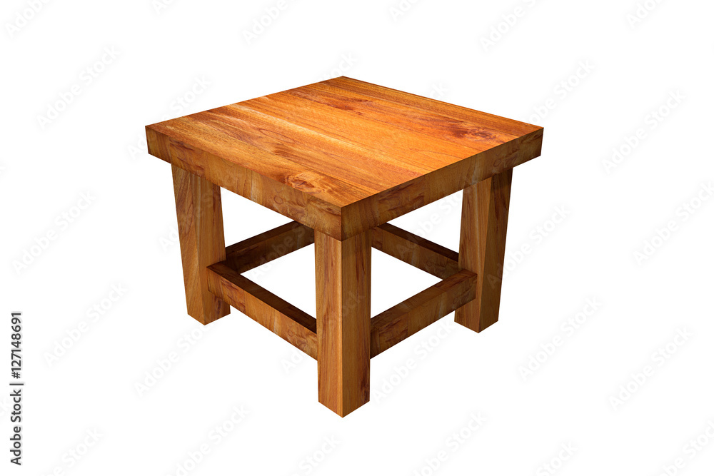 Wooden chair isolated on white background.3d illustration Wooden chair isolated on white background.3d illustration