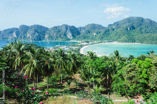 View of the island Phi Phi Don from the viewing point, South