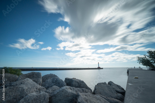 Photography Lake Ontario and a pier in Oakville near Toronto