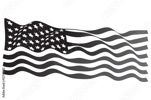 USA Flag grayscale