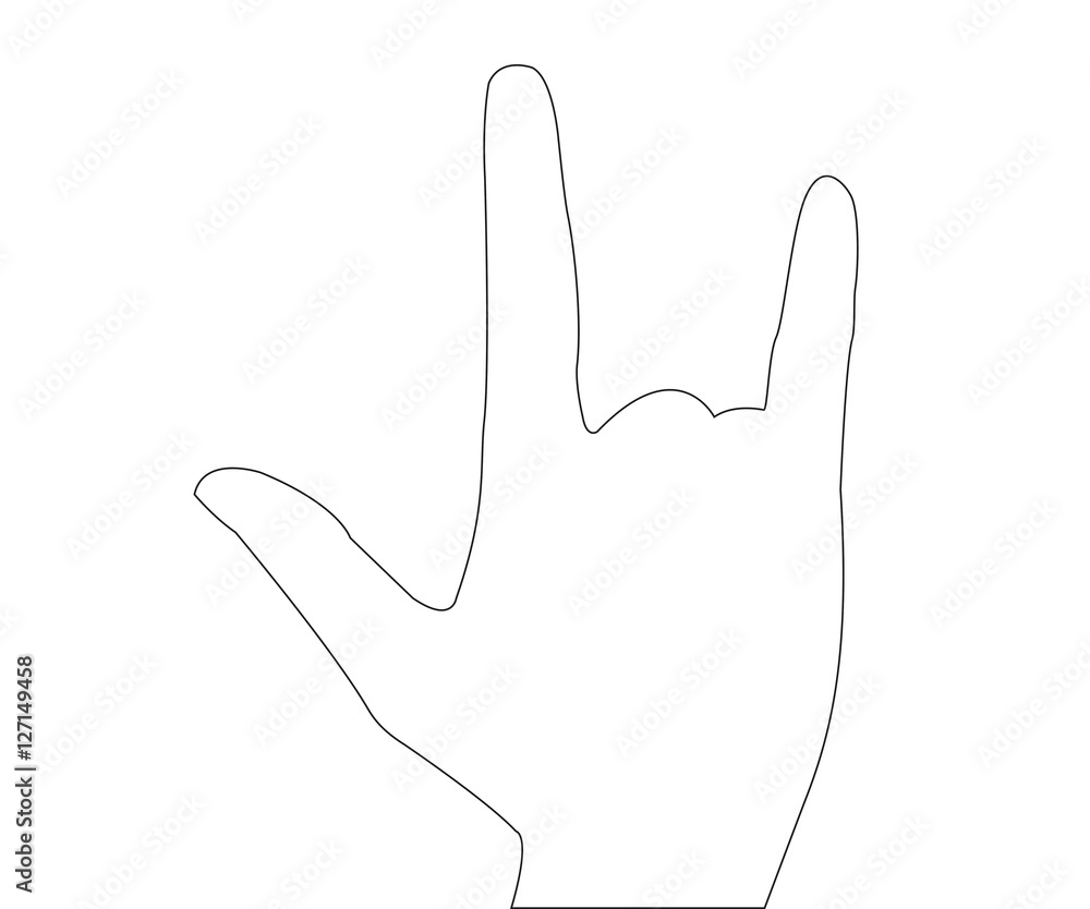 Obraz premium Hand Path on the white background