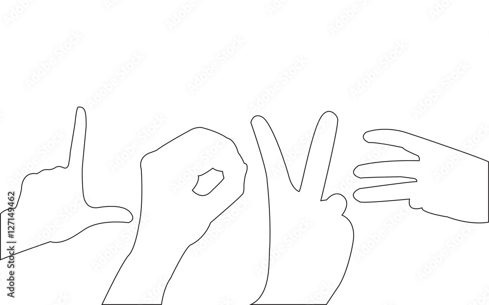 Obraz premium Hand Love Path on the white background