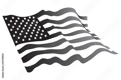 American flag vector color grayscale
