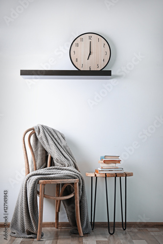 Simple interior with stool ...