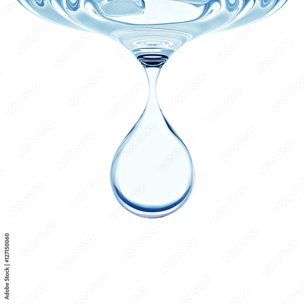 Falling water drop with clipping path Falling water drop with clipping path