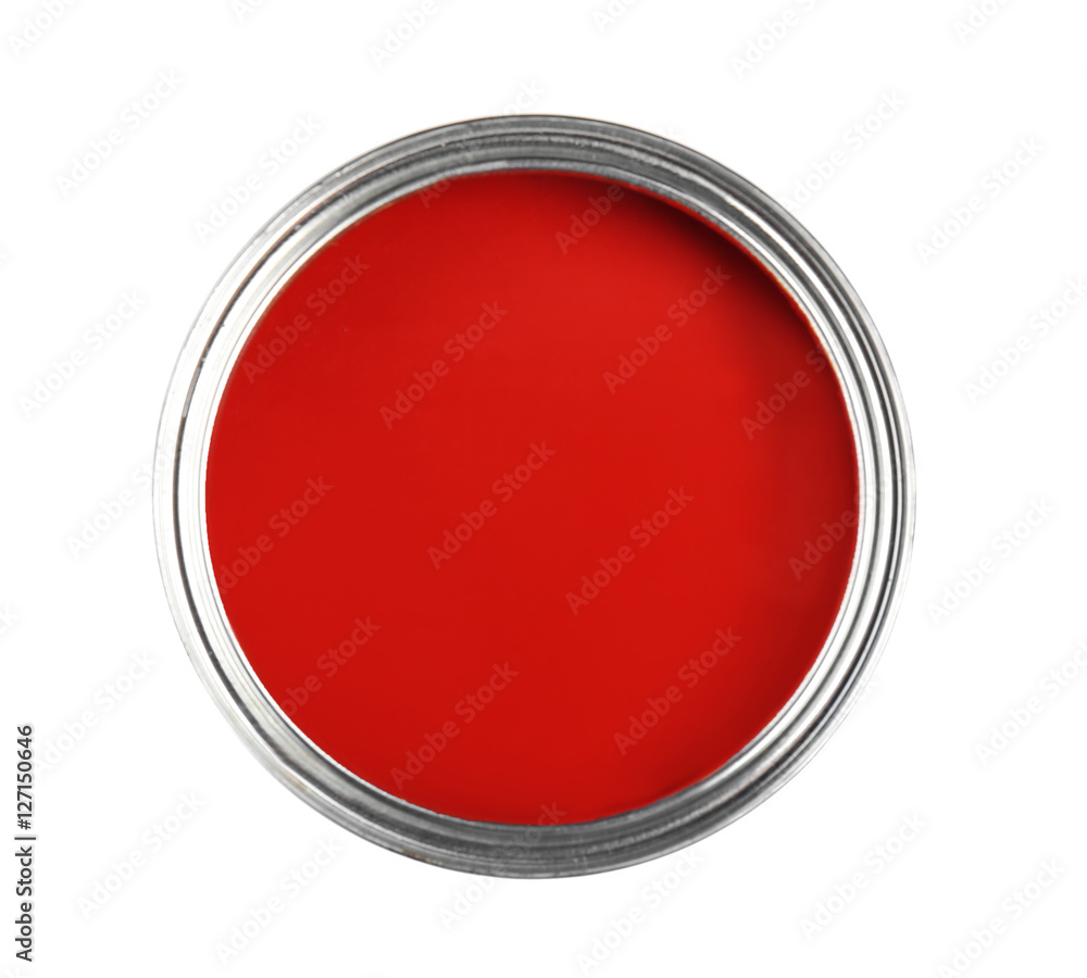 Decorative paint on white background, top view Decorative paint on white background, top view