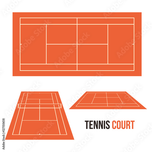 Tennis Clay Court Field Vector Drawing Illustration