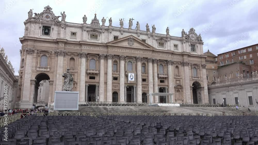 Vatican Square at Saint Peters Basilica in Rome - important destination for catholic pilgrims Vatican Square at Saint Peters Basilica in Rome - important destination for catholic pilgrims