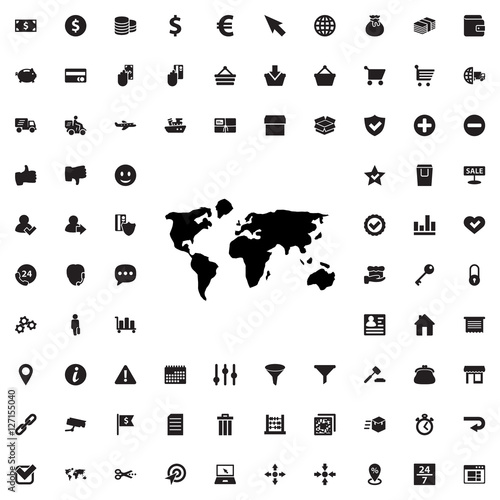 world map icon illustration