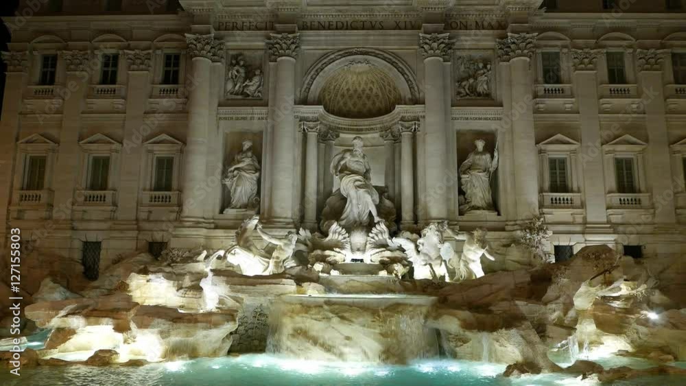Beautiful landmark in the City of Rome - The Fountains of Trevi called Fontana di Trevi Beautiful landmark in the City of Rome - The Fountains of Trevi called Fontana di Trevi