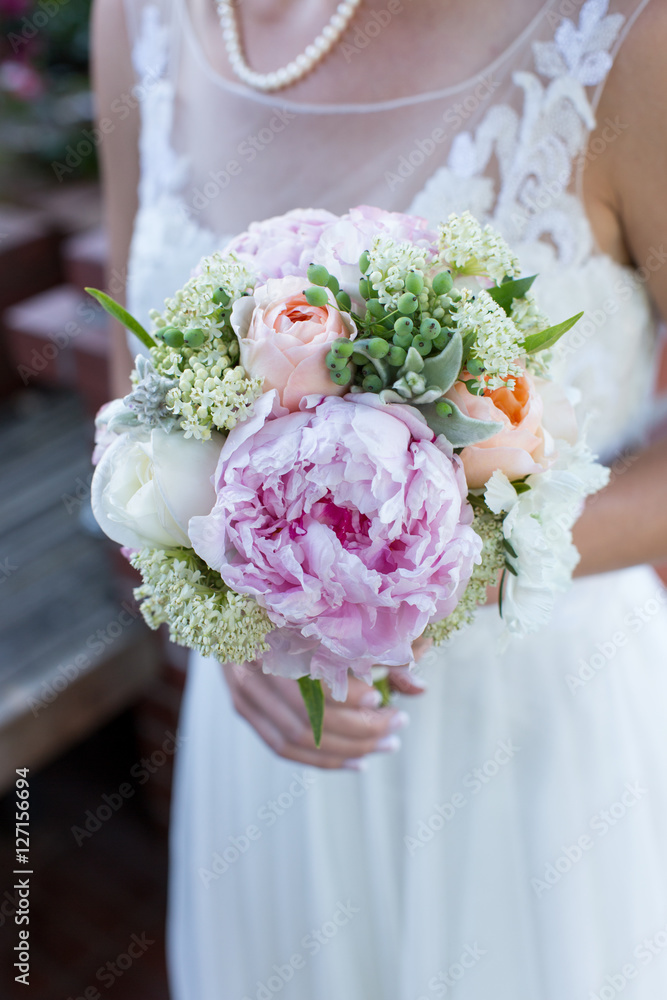 Bride Holding a Bouquet of Flowers Bride Holding a Bouquet of Flowers
