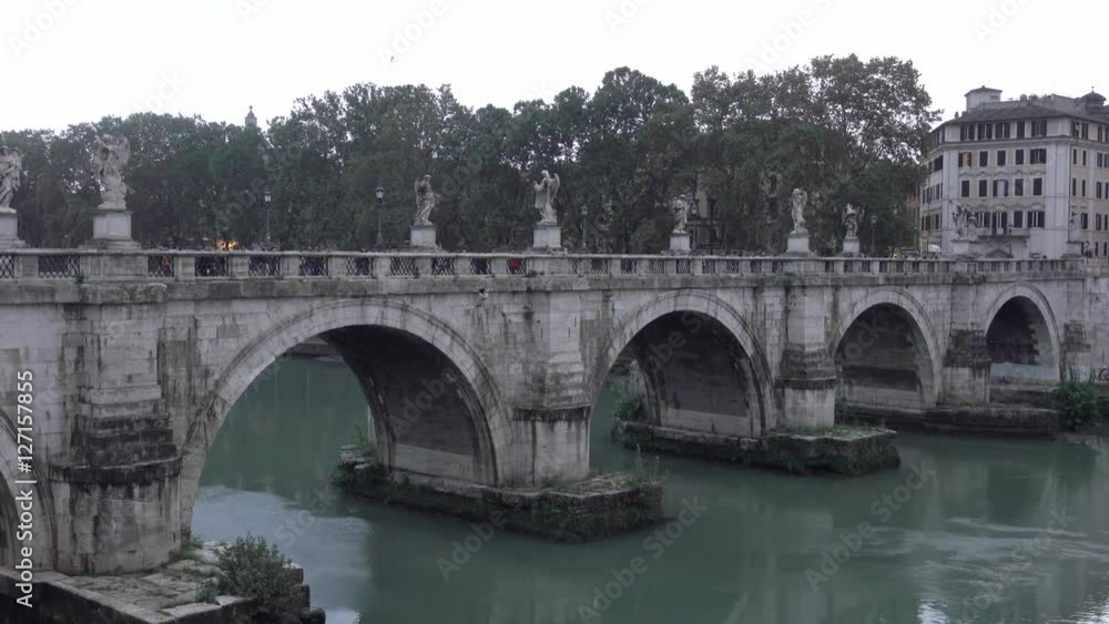 Beautiful Angels Bridge over River Tiber in Rome to Castel Sant Angelo Beautiful Angels Bridge over River Tiber in Rome to Castel Sant Angelo