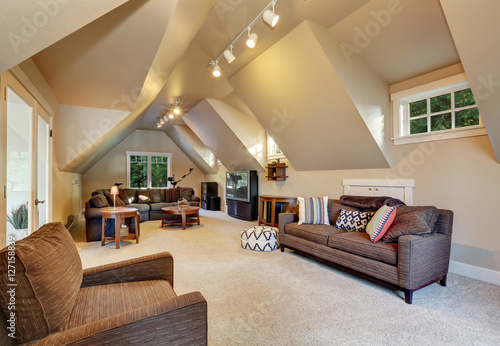 Upstairs living room interior of luxury house.