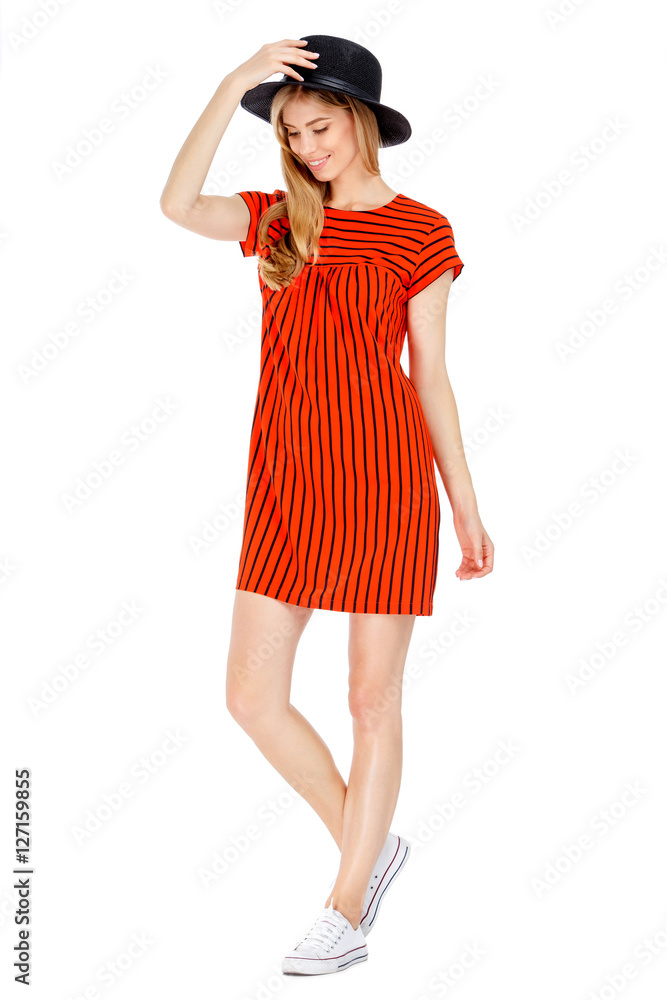 Fashion photo of young magnificent woman wearing fashionable summer clothes Fashion photo of young magnificent woman wearing fashionable summer clothes