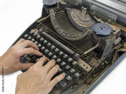 Vintage typewriter alphabet and number keys