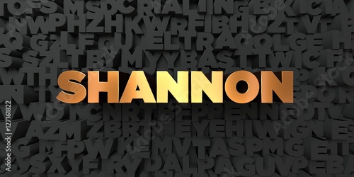 Shannon - Gold text on black background - 3D rendered royalty free stock picture. This image can be used for an online website banner ad or a print postcard. photo