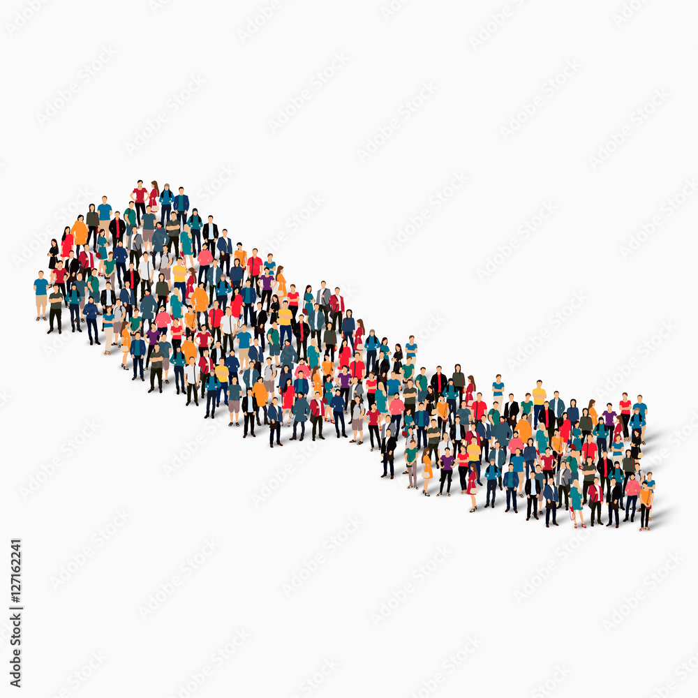 Naklejka premium people map country Nepal vector