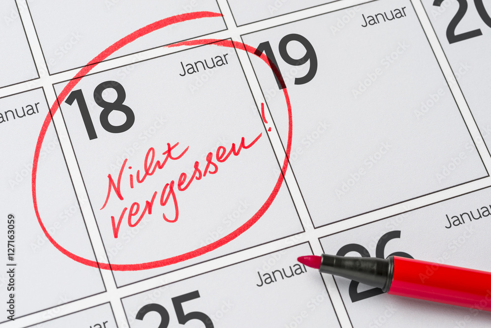 Kalender - 18. Januar Stock Photo  Adobe Stock