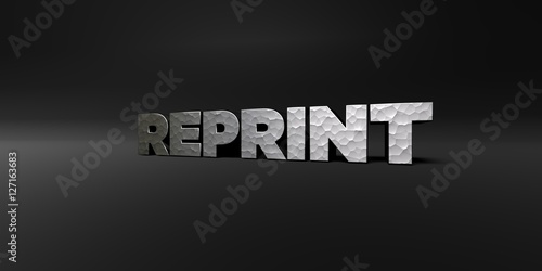 Canvas-taulu REPRINT - hammered metal finish text on black studio - 3D rendered royalty free stock photo