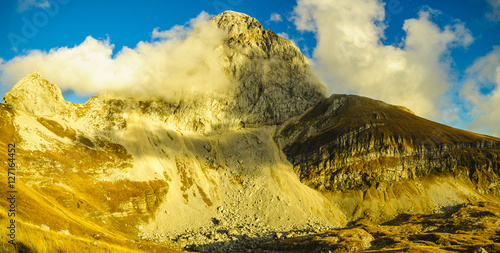 Autumn in the Julian Alps,Mangart peak, Predil Pass, Slovenia photo