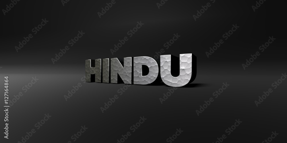 HINDU - hammered metal finish text on black studio - 3D rendered royalty free stock photo. This image can be used for an online website banner ad or a print postcard. HINDU - hammered metal finish text on black studio - 3D rendered royalty free stock photo. This image can be used for an online website banner ad or a print postcard.