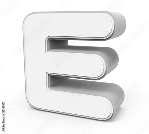 white letter E