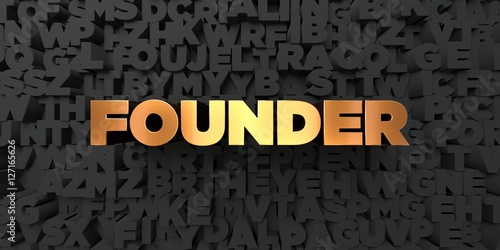 Valokuva Founder - Gold text on black background - 3D rendered royalty free stock picture