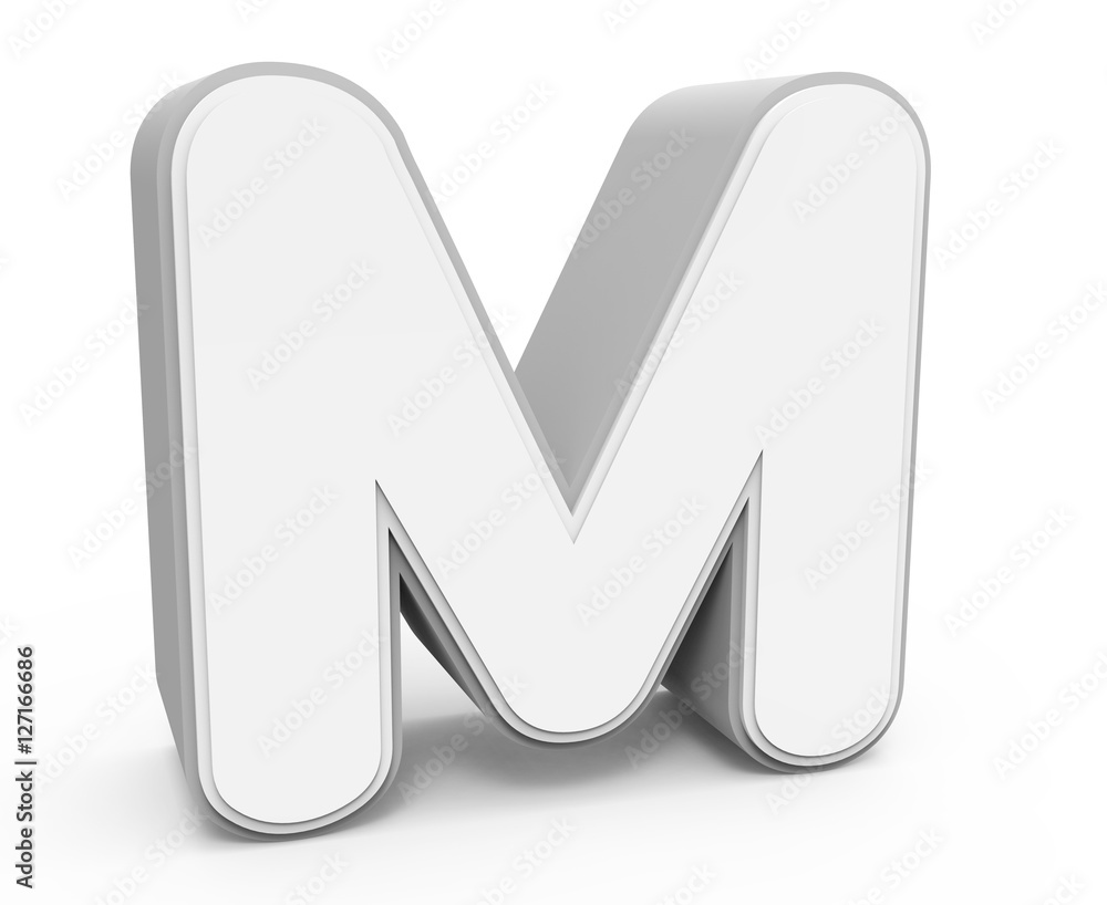 white letter M white letter M