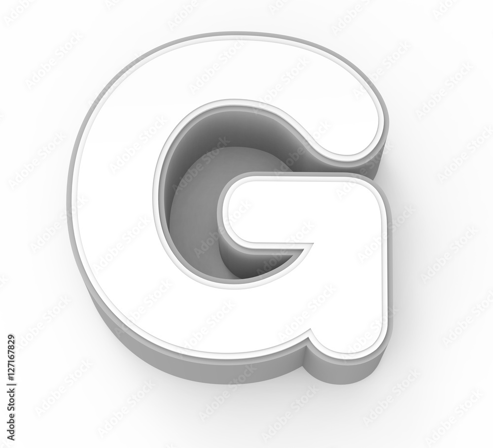 white letter G white letter G