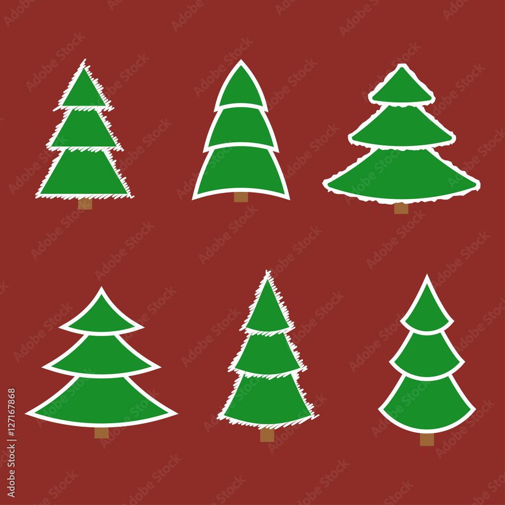 Obraz premium Christmas tree set