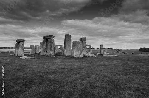 Stonehenge in black and white, Wiltshire, England