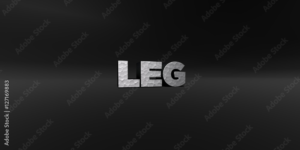 LEG - hammered metal finish text on black studio - 3D rendered royalty free stock photo. This image can be used for an online website banner ad or a print postcard. LEG - hammered metal finish text on black studio - 3D rendered royalty free stock photo. This image can be used for an online website banner ad or a print postcard.