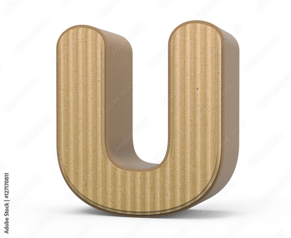 corrugated letter U corrugated letter U