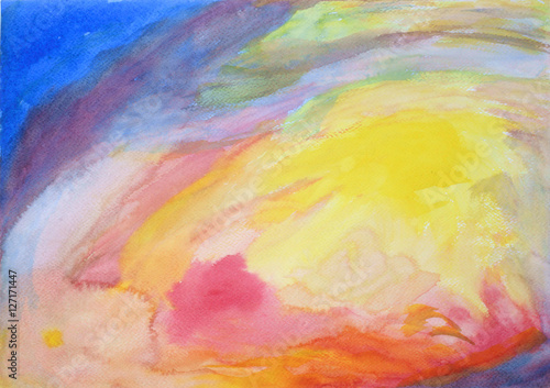 Watercolor background primary colors