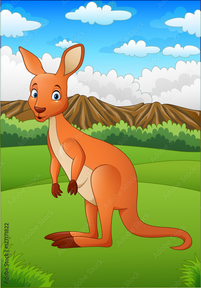 Cartoon kangaroo in Australian outback Stock Vector | Adobe Stock