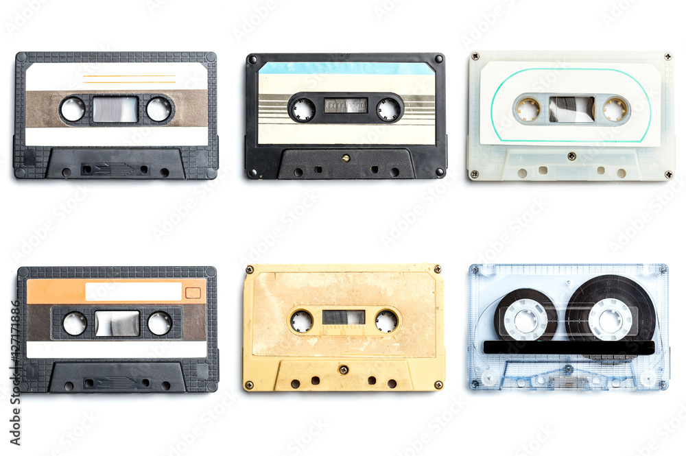 Fototapeta premium Collection of retro audio tapes