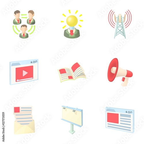 Internet connection icons set. Cartoon illustration of 9 internet connection vector icons for web