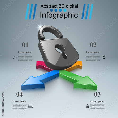 Infographic illustration. Lock icon.