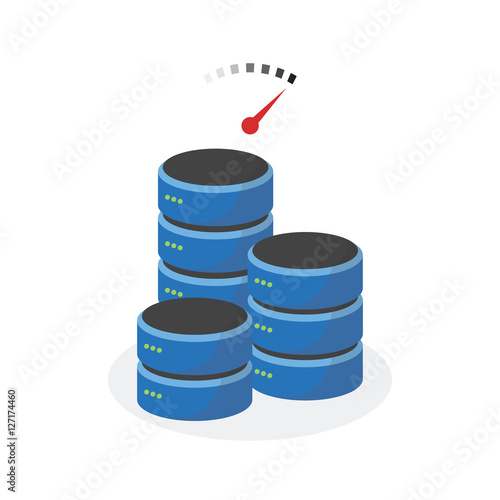 Data storage icon with faster speed base storage